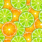 Sameless Lemon And Orange Pattern Painting With Texture Stock Photo