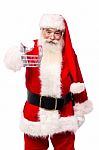 Santa Claus With Shopping Cart Stock Photo