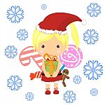 Santa Girl Claus Stock Photo