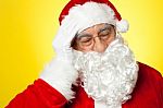 Santa Having Severe Headache Stock Photo