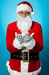 Santa Praying Peace And Happiness For All Stock Photo