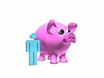 Savings Characters Indicates Piggy Bank Stock Photo