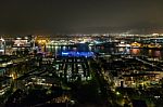 Scenic Of Hamburg Night Cityscape Stock Photo