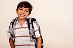 School Boy, Smiling Portrait Stock Photo