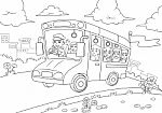 School Bus Outline For Coloring  Book Stock Photo