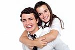 School Friends Hugging Stock Photo