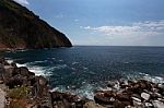 Sea View And Cliffs In Riomaggiore C Stock Photo