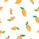 Seamless Pattern With Mango  Illustration Stock Photo