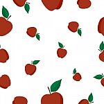 Seamless Pattern With Red Apple  Illustration Stock Photo