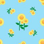 Seamless Sunflower Pattern Stock Photo