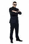 Security Officer Arms Crossed Stock Photo