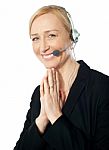 Senior Call Centre Representative Stock Photo