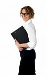 Senior Corporate Lady With File Stock Photo