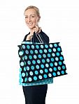 Senior Lady With Shopping Bag Stock Photo