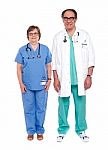 Senior Male And Female Physicians Stock Photo