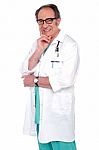 senior Male Doctor with stethoscope Stock Photo