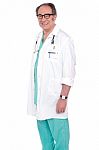 Senior Male Doctor With Stethoscope Stock Photo