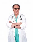 senior Male Doctor with stethoscope Stock Photo