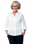 Senior Woman In Corporate Attire Stock Photo