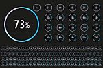 Set Of 0-100 Percentage Ready To Use For Infographics With Blue Stock Photo