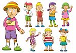 Set Of Cartoon Kids Stock Photo