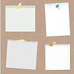 Set Of Paper Designs  And Notepad On Grunge Background Stock Photo