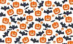 Set Of Pumpkins And Bats Stock Photo