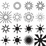 Set Of Sun Icons Stock Photo