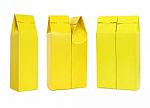 Set Of Yellow Package Box Stock Photo