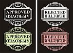 Set Stamps Approved And Rejected Stock Photo