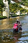 Severe Flood In Bangkok, Thailand Stock Photo