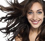 Sexy Young Fashion Model With Flying Hair Stock Photo