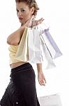 Sexy Young Woman With Shopping Bag Stock Photo