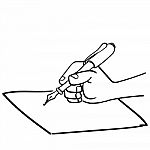 Sg171006-cartoon Hand Writing With Pen- Drawn Stock Photo