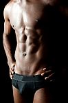 Shirtless Underwear Male Model Stock Photo