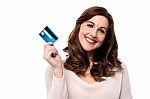 Shop Easy With Credit Card Stock Photo