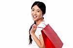 Shopaholic Attractive Asian Girl Stock Photo