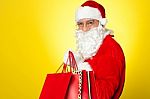 Shopaholic Santa Is Coming To You This Christmas Stock Photo