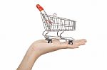 Shopping Cart On Hand Stock Photo