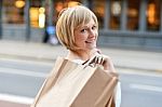 Shopping Woman Holding Bags Stock Photo