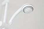 Shower Plastic Head Side Upper Bath Room Stock Photo