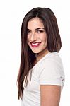 Side Pose Of Young Woman Stock Photo