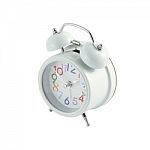 Side Up White Alarm Clock Color Number Isolated From Background Stock Photo