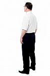 Side View Of A Businessman Standing Stock Photo