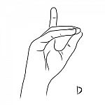 Sign Language And The Alphabet,the Letter D Stock Photo