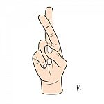 Sign Language And The Alphabet,the Letter R Stock Photo