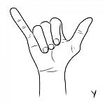 Sign Language And The Alphabet,the Letter Y Stock Photo