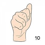 Sign Language,number 10 Stock Photo