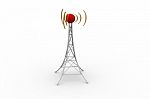 Signal Tower With Networking Stock Photo