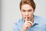 Silence Gesture, Shhhhh! Stock Photo